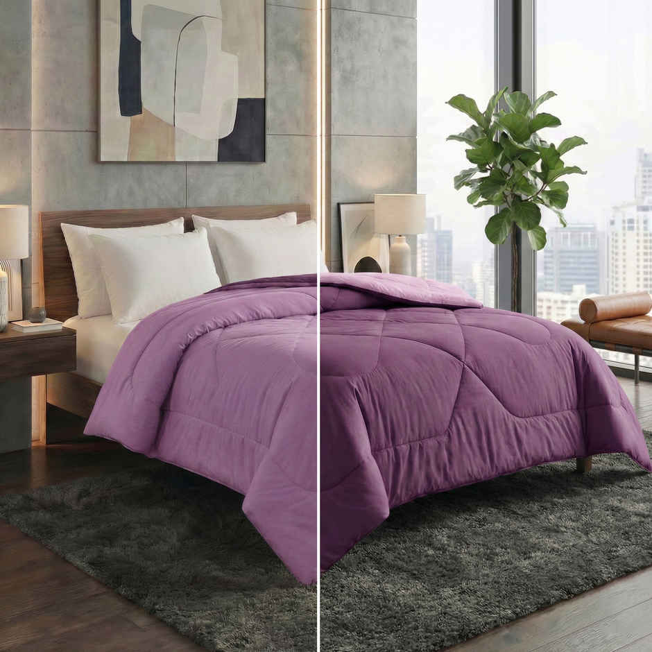 Dream Living Lavender Solid Reversible Double Bed AC Comforter 220 x 230 cm