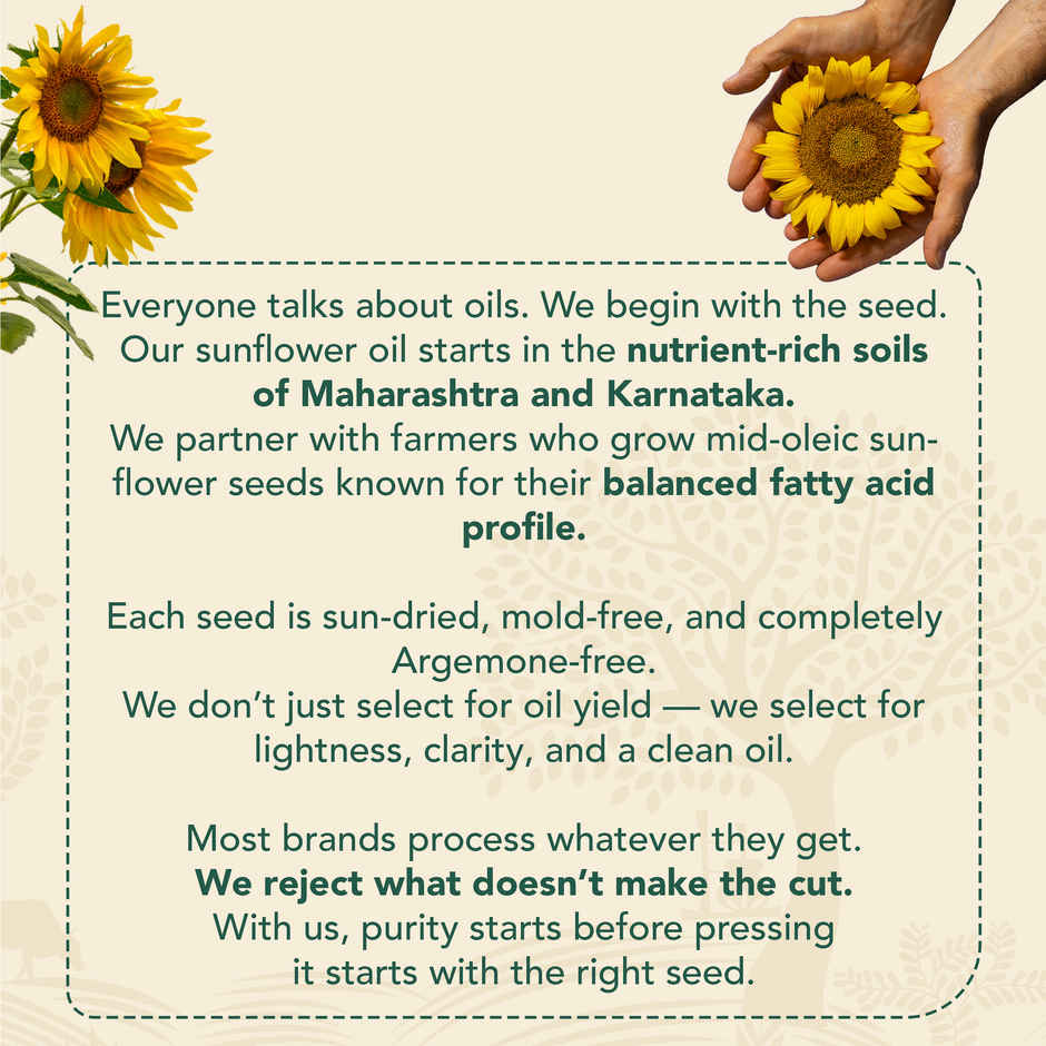 Anveshan Sunflower Wood Cold Pressed Oil | Healthy Cooking Oil