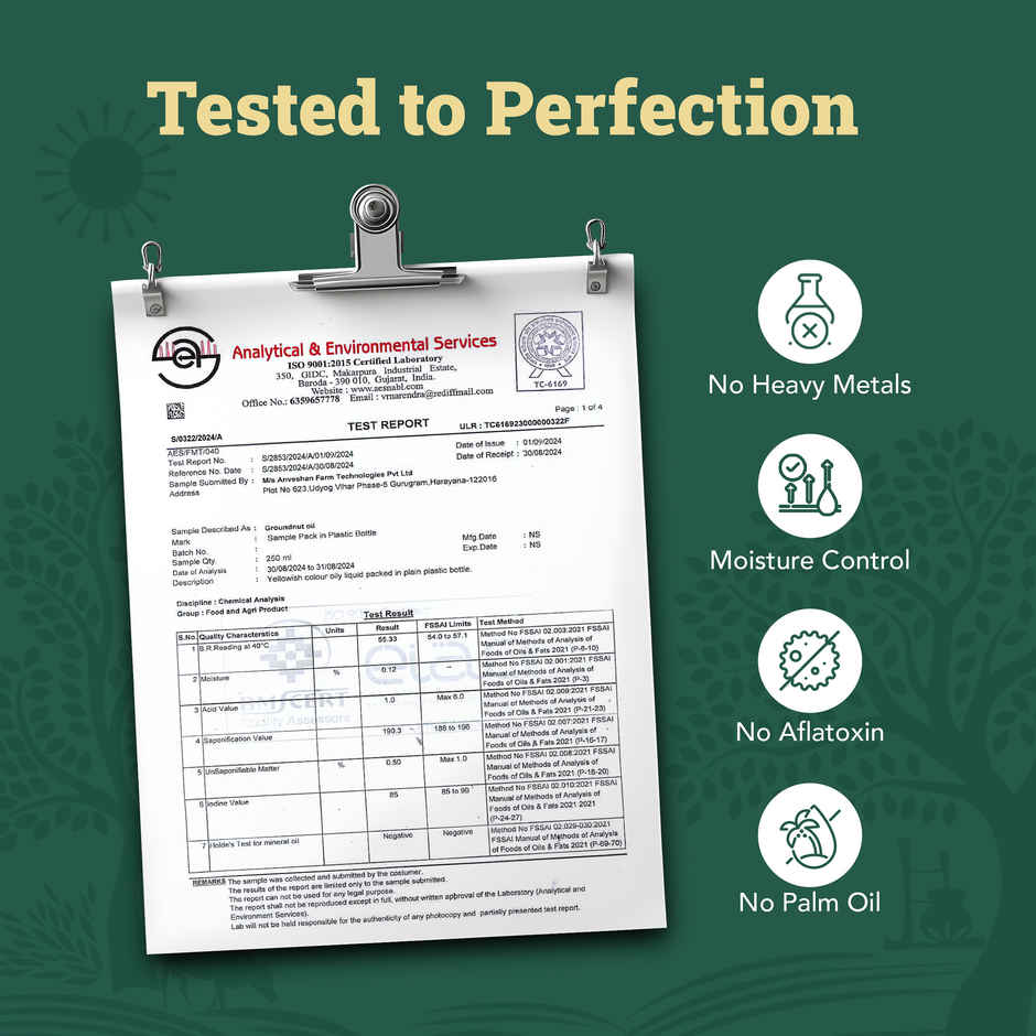 Anveshan Groundnut (Peanut) Wood Pressed Oil | Healthy Cooking Oil