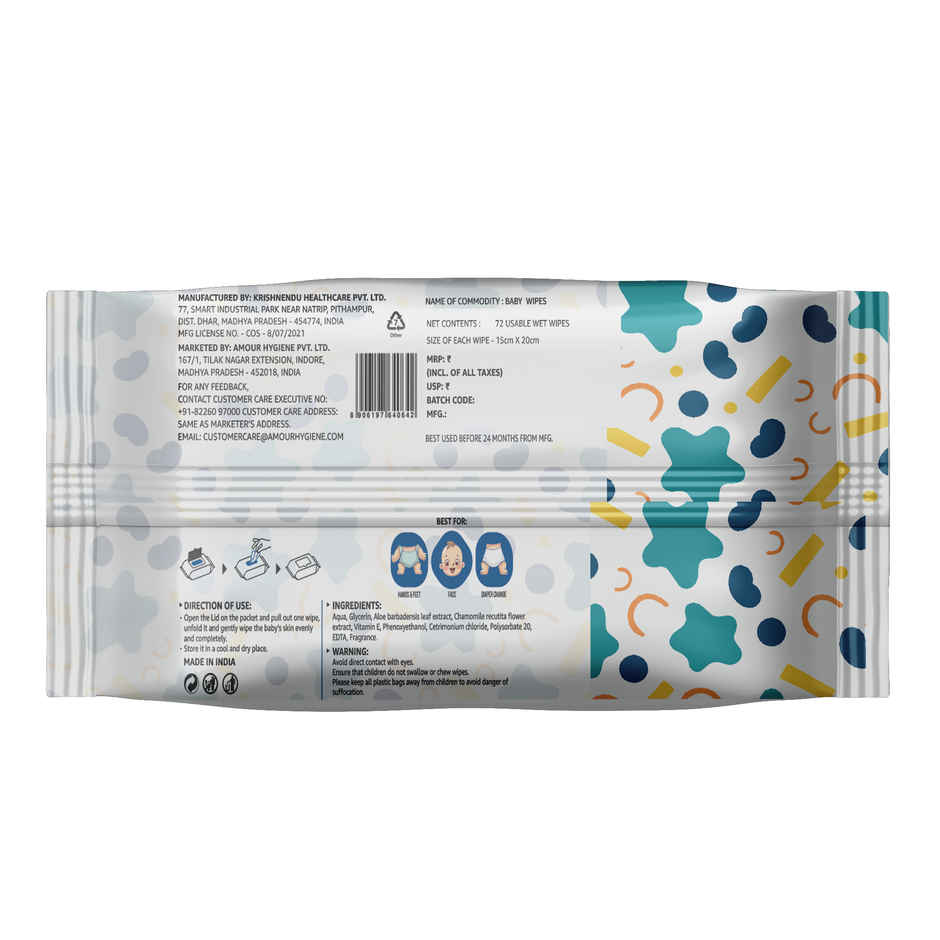 Jr. Sr. Baby Wipes Enriched with Vitamin E Aloe Vera and Chamomile Oil