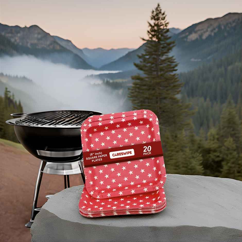 Red Polka Dot Plate | 8 inch | 20 pcs | Careswipe