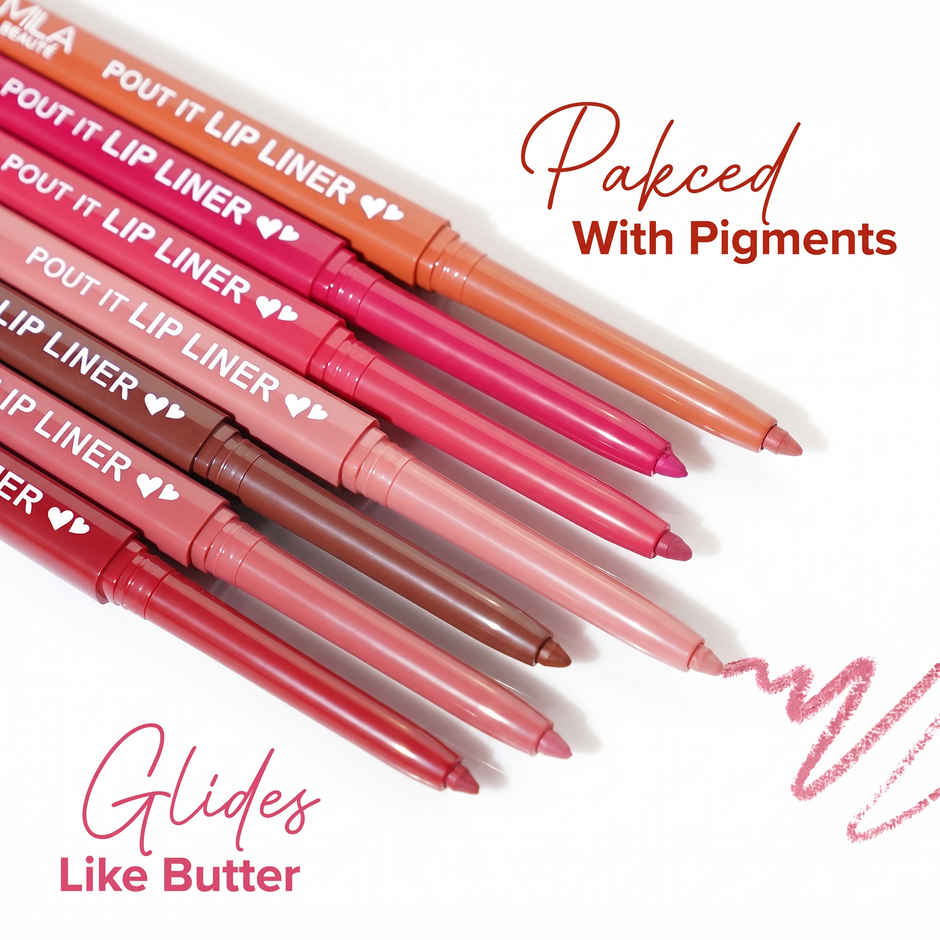 Mila Beaute Pout it Lip Liner I Highly Pigmented | Suitable for Indian Skin Tones | Mocha Latte