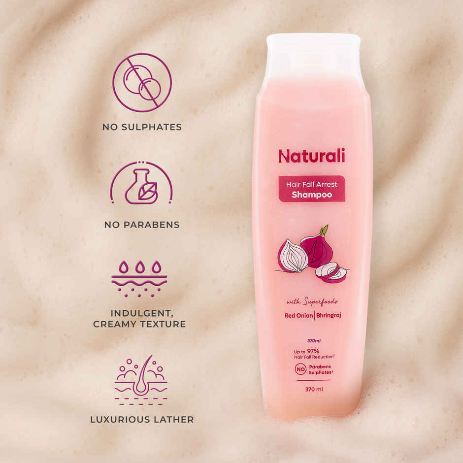 Naturali Hairfall Arrest Shampoo With Red Onion & Bhringraj