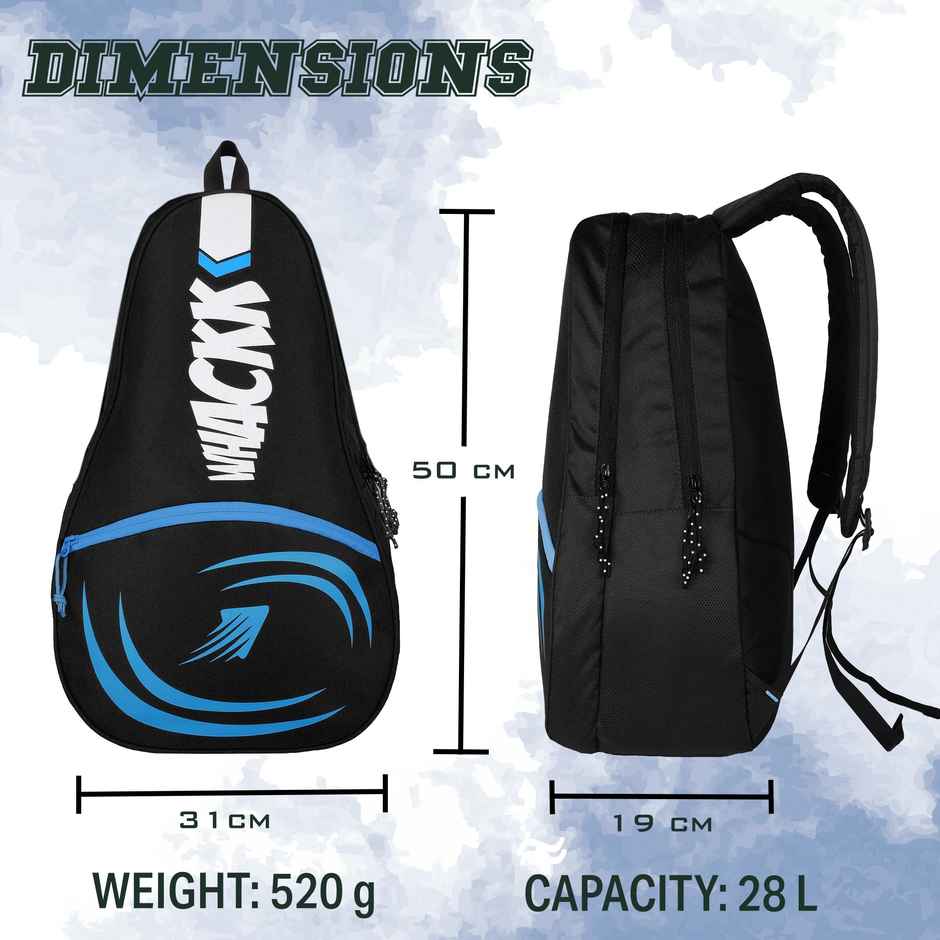 Whackk Unisex Brand Logo Polyester 28 L Top Handle Backpack | Aqua and Black - 15.6 Inches