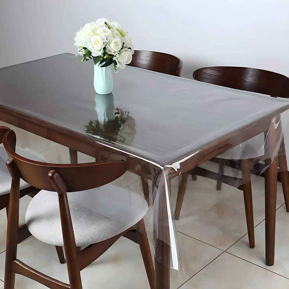 Kuber Industries 6 Seater Dining Table cover for Home Decor | Transparent