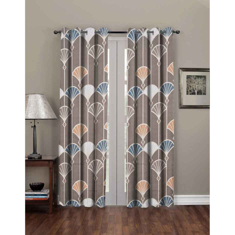 BAY6 Polyester Long Door Curtains - Set of 2 - (8x4 ft) - Multicolor