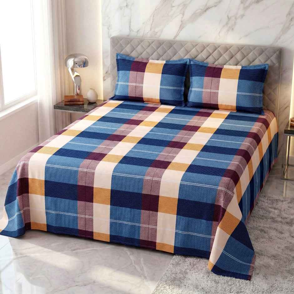 Dream Living 135 GSM Double Bedsheet Set |220 x 250 cm| With 2 Pillow Covers