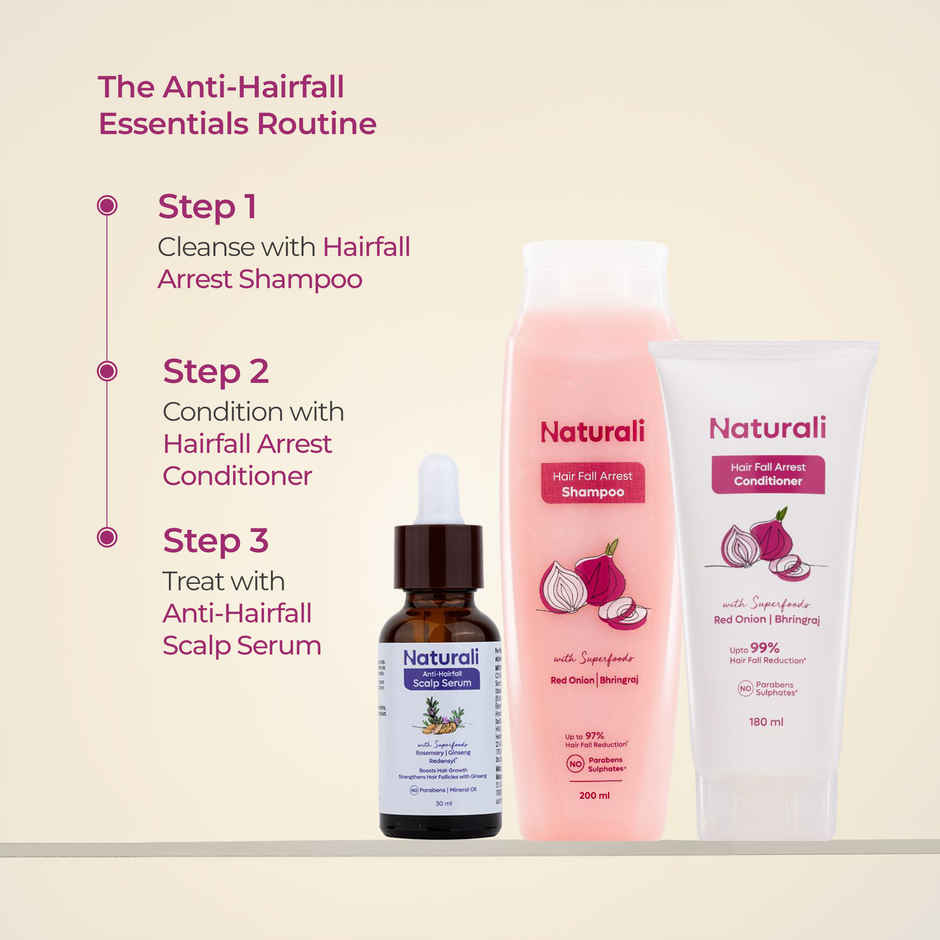 Naturali Hairfall Arrest Shampoo With Red Onion & Bhringraj