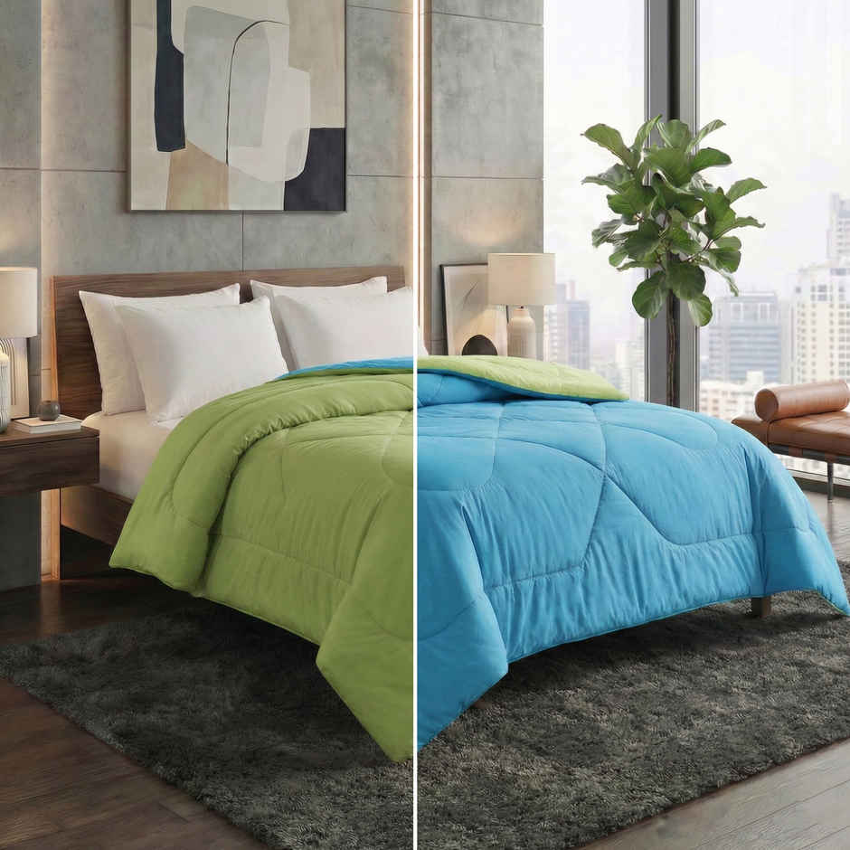 Dream Living Aqua Solid Reversible Double Bed AC Comforter 220 x 230 cm