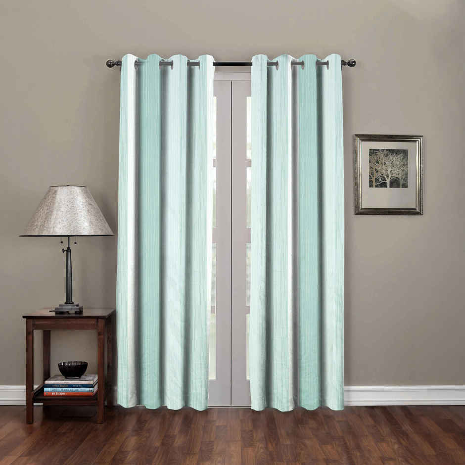 BAY6 Microfiber Cotton Door Curtains - Set of 2 - (8x4 ft) - Green