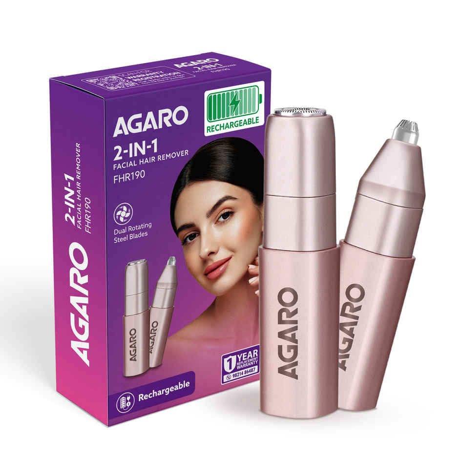 Agaro FHR190 Hair Remover For Women | Rechargeable, Cordless, Painless Trimmer | Rose Gold Facial