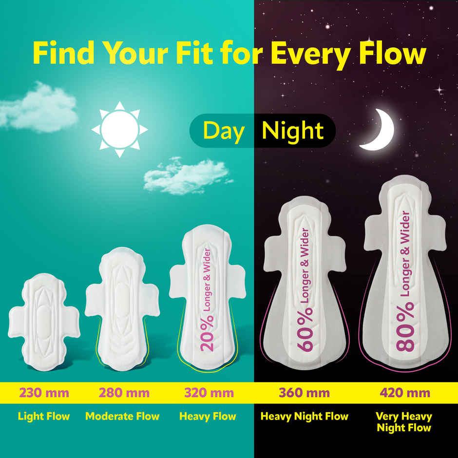 Evereve Comfort Sanitary Pads for Women | XL 320mm Longest and Widest Day Pad