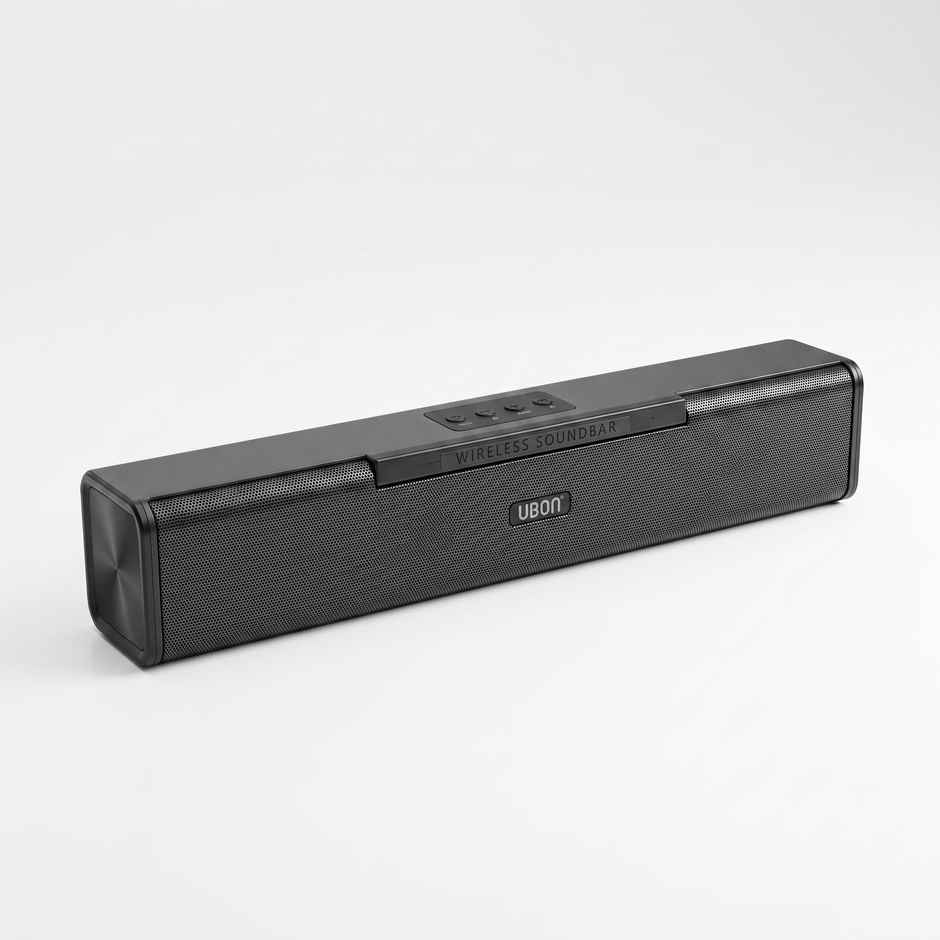 UBON Thunder 16W Wireless Soundbar with Voice Changer Mic | 10hrs Playtime | RGB Lights | BT v5.3 | TF, AUX, USB & FM (Black)