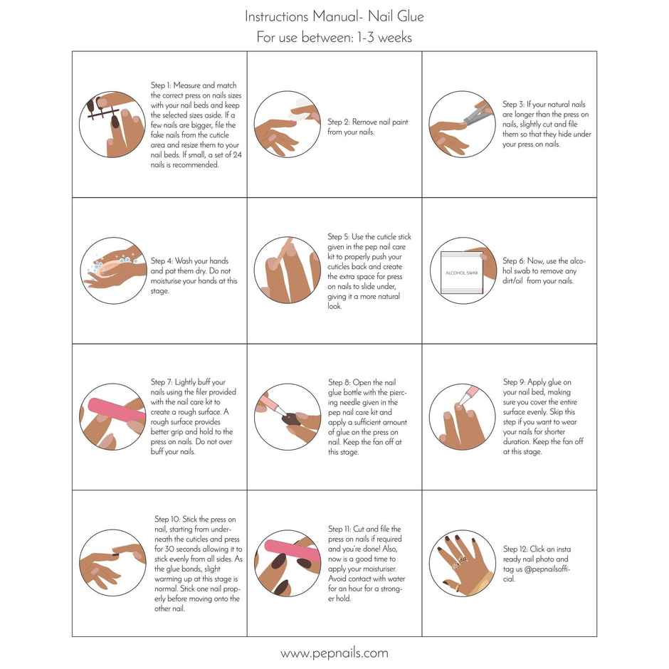 Pep Nails Back To Basics Medium Square Mauve Solid Reusable Press On Nails 24 Nail Tips