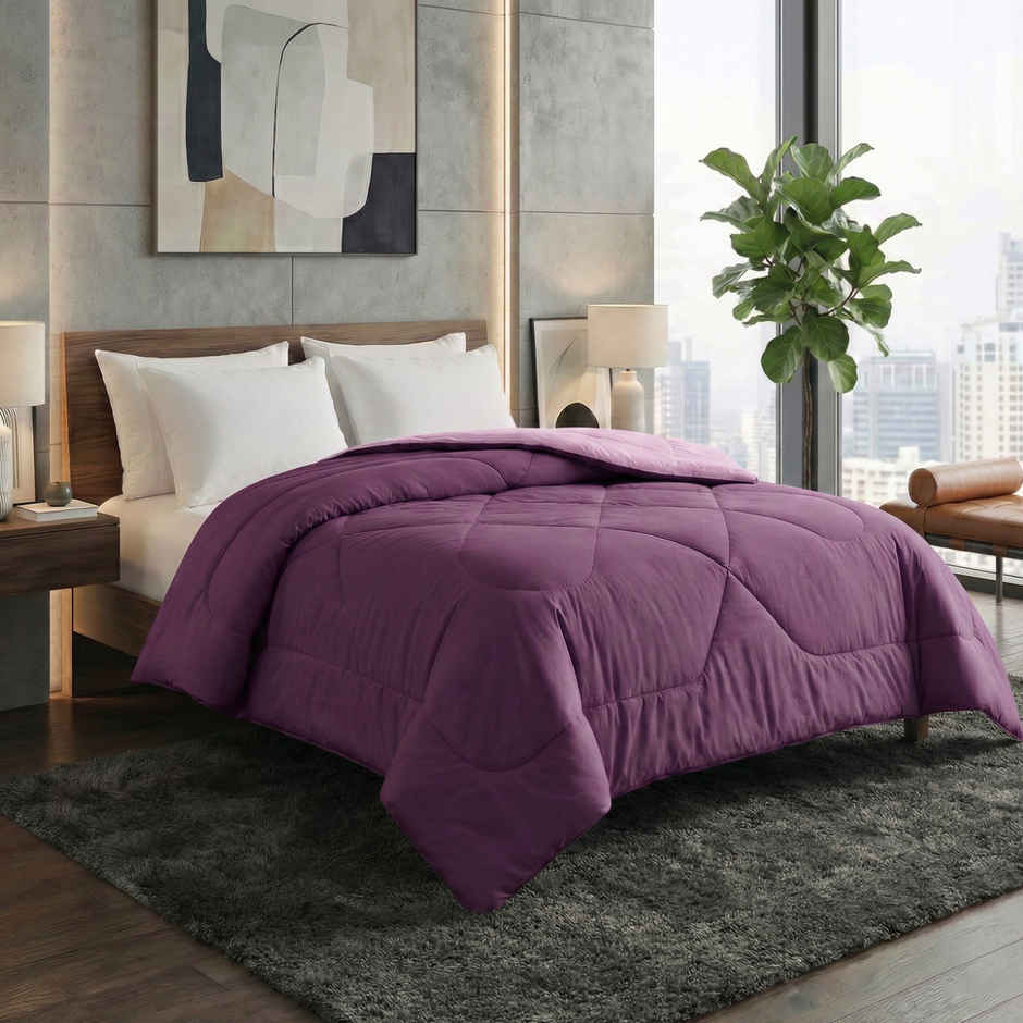 Dream Living Lavender Solid Reversible Double Bed AC Comforter 220 x 230 cm