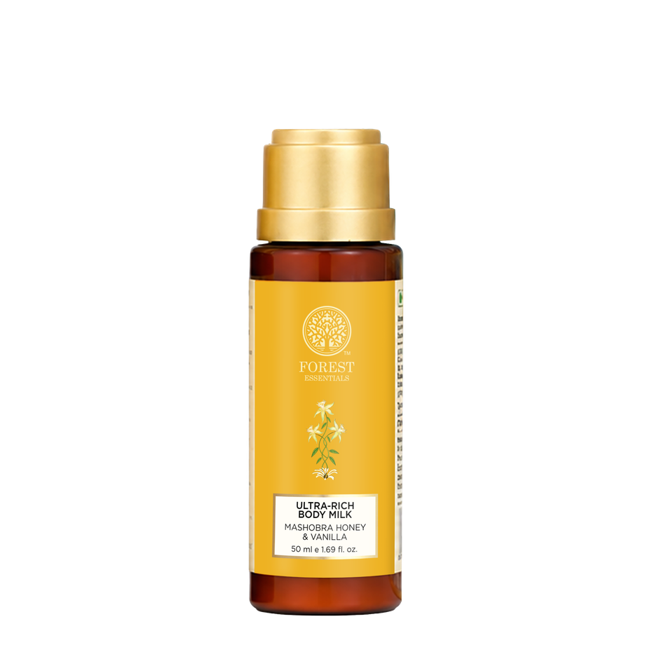 Forest Essentials Honey Vanilla Body Care Gift Box | Shower Wash & Body Milk Duo