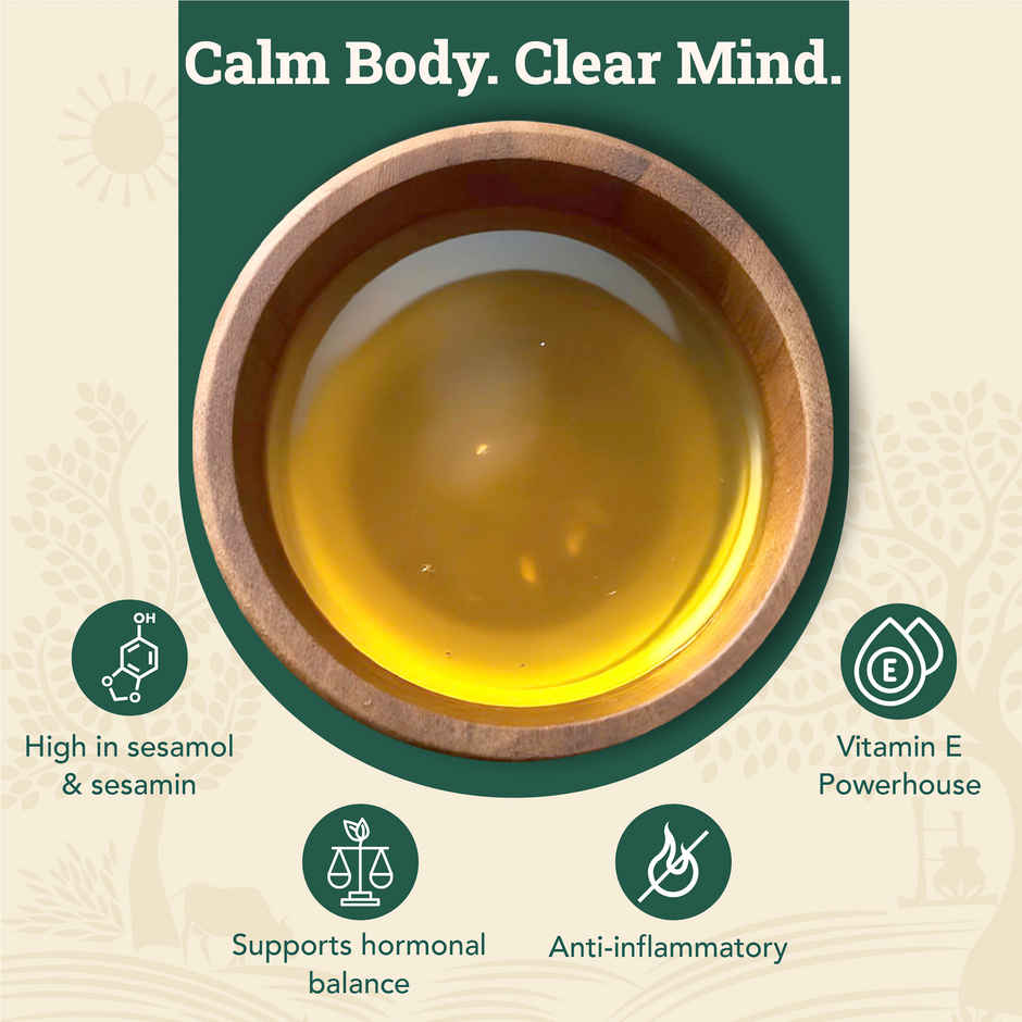 Anveshan Sesame (Til-Gingelly) Wood Cold Pressed Oil | Bottle