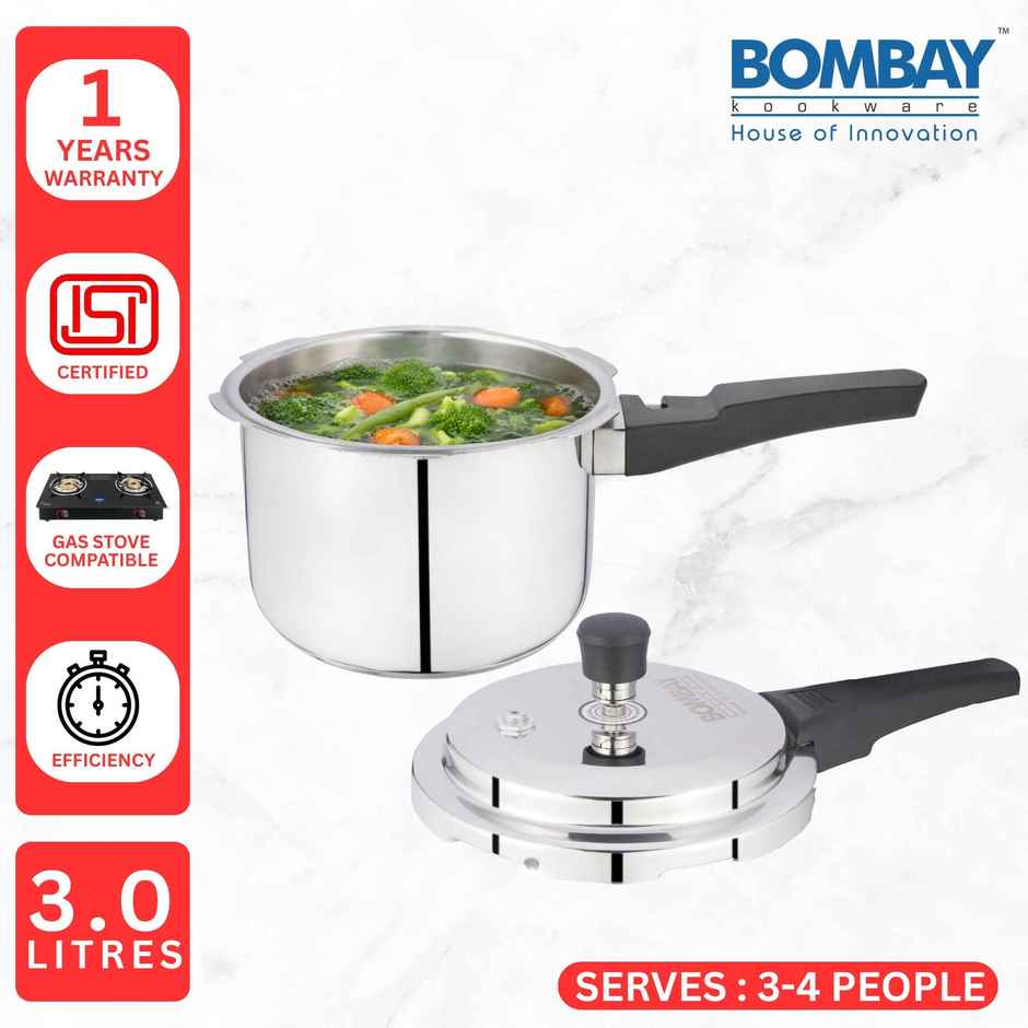 Bombay Kookware Aluminum Non - Induction Pressure Cooker | 3 L