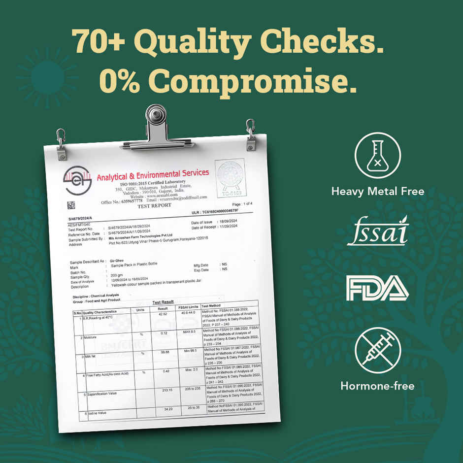 Anveshan A2 Gir Cow Ghee Traditional Bilona Method Cultured Curd Based Immunity Booster Combo