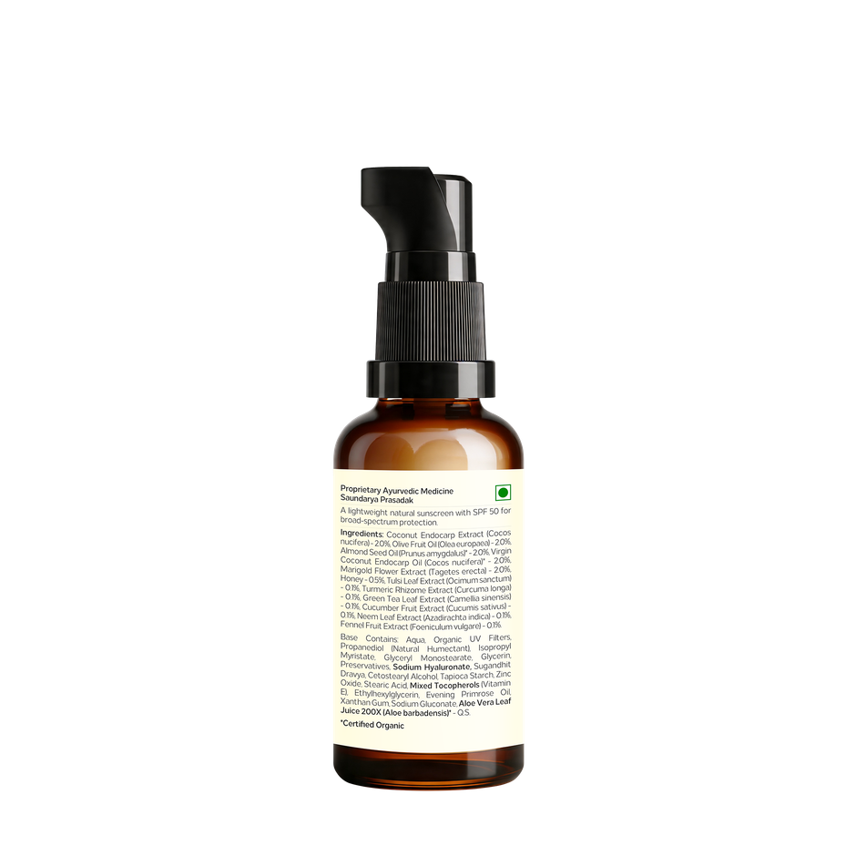 Forest Essentials Sheer Sun Fluid SPF 50 PA++++ | Hydrating Ayurvedic Sunscreen