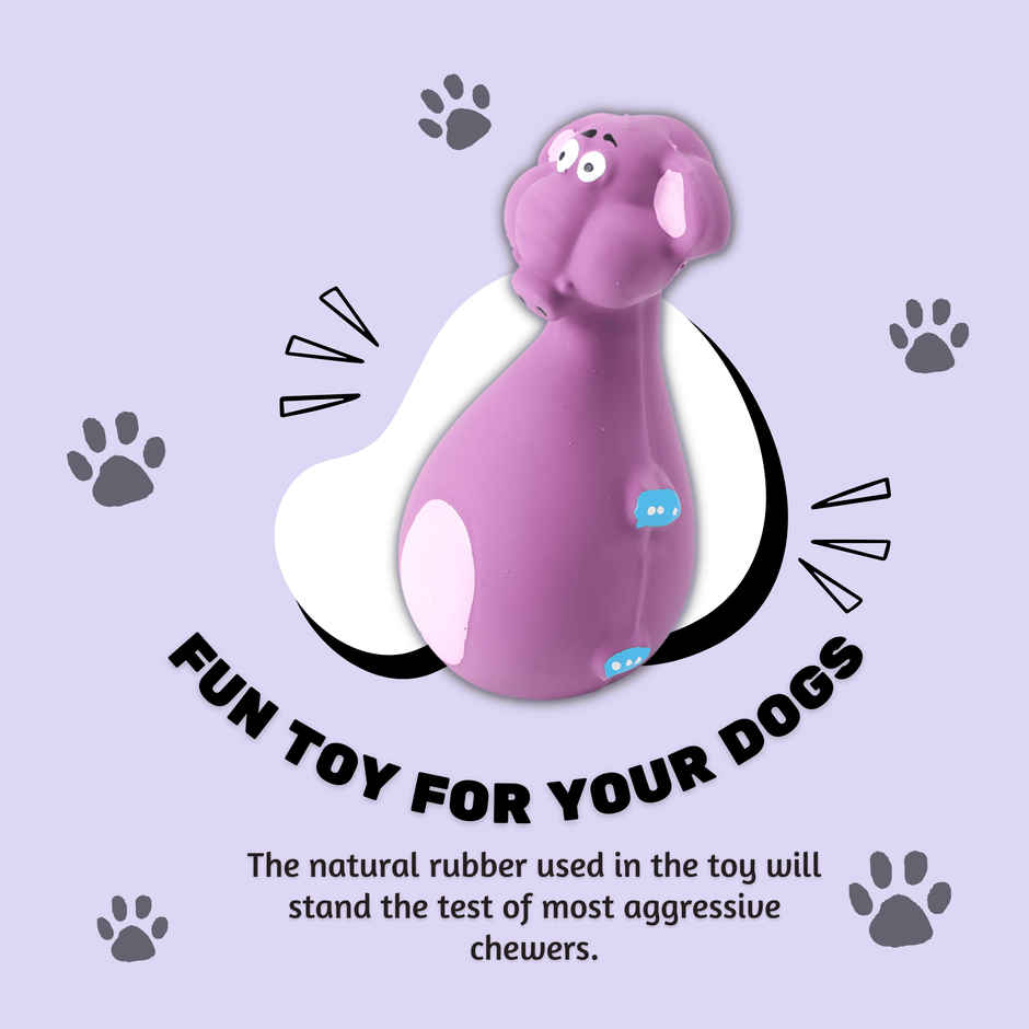 Foodie Puppies Latex Purple Elephant Dog Toy | 14cm