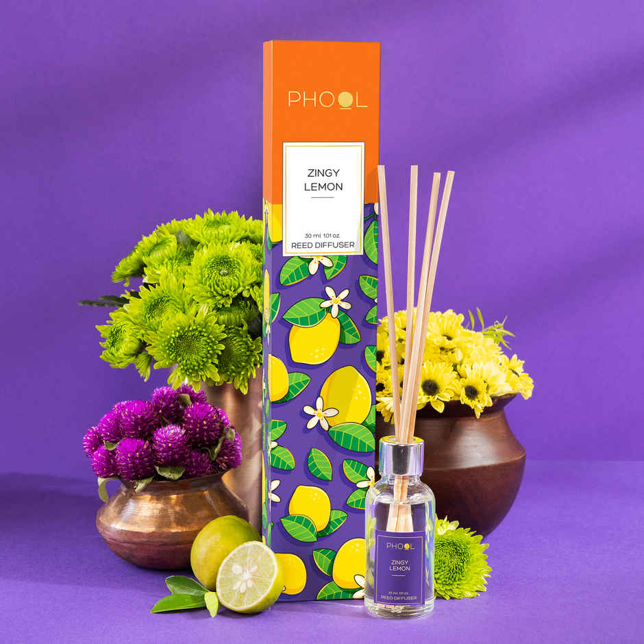 Phool Zingy Lemon Reed Diffuser Set