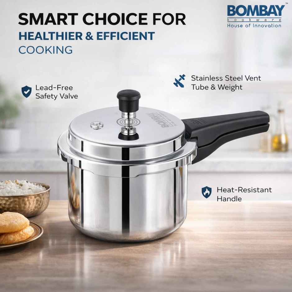 Bombay Kookware Aluminum Pressure Cooker | 3 L