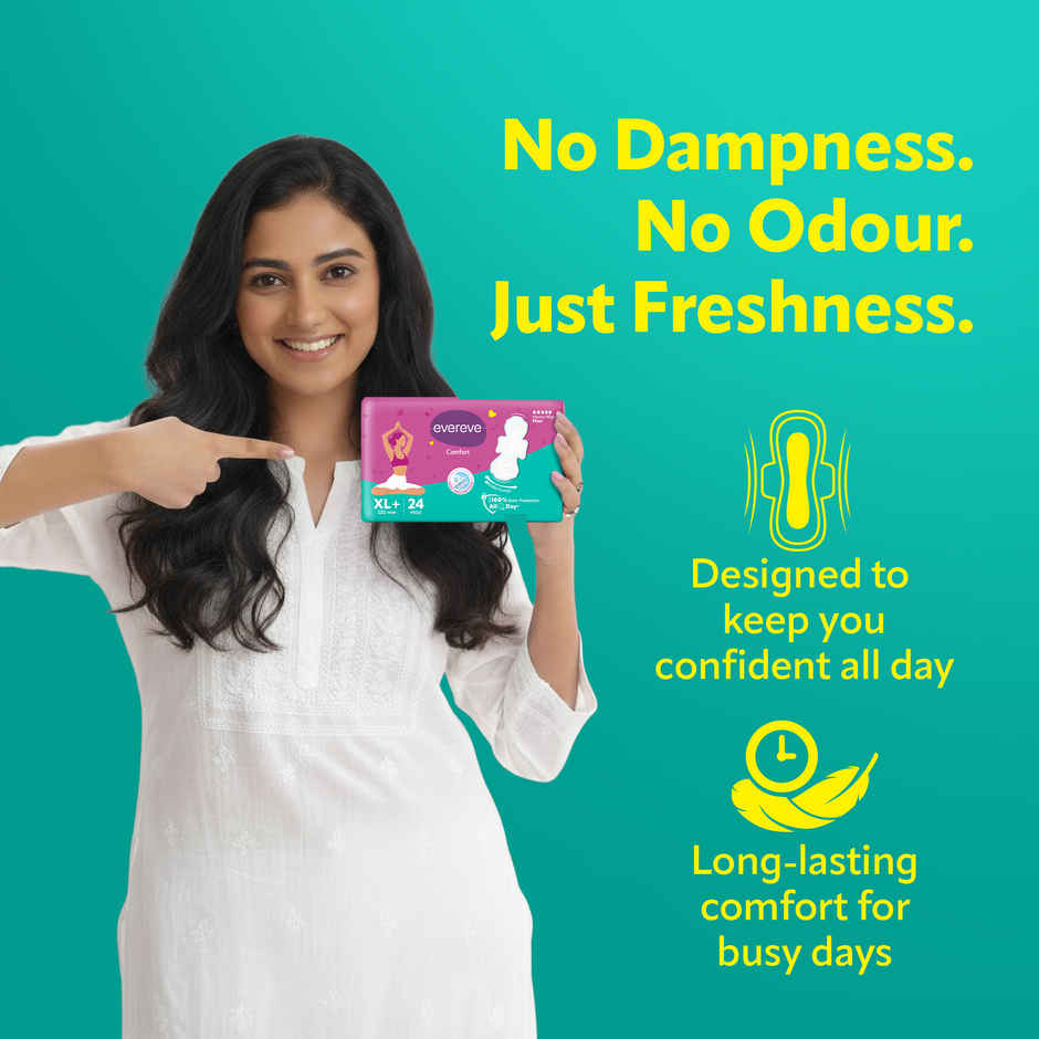 Evereve Comfort Sanitary Pads for Women | XL 320mm Longest and Widest Day Pad