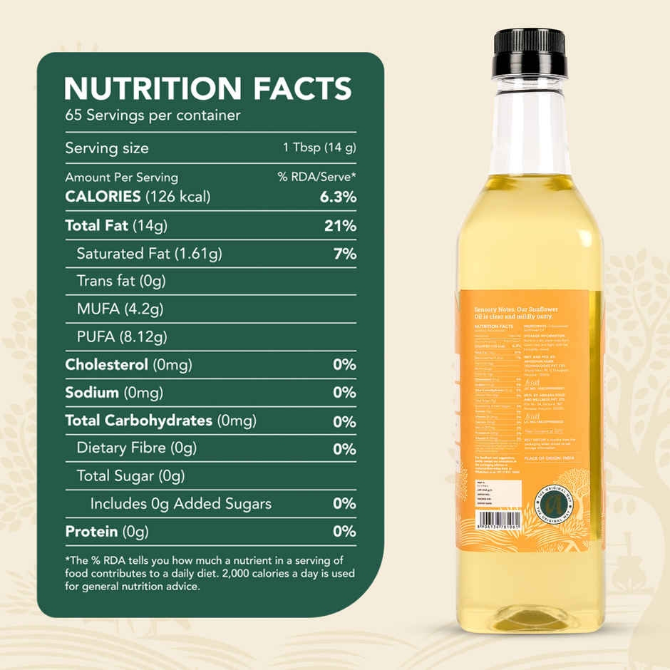 Anveshan Sunflower Wood Cold Pressed Oil | Healthy Cooking Oil
