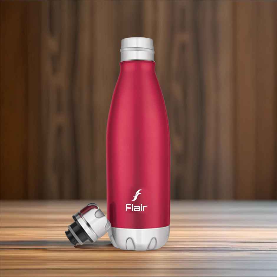 Flair Glam Stainless Steel | 1 L | Vacuum Insulated Bottle | Red