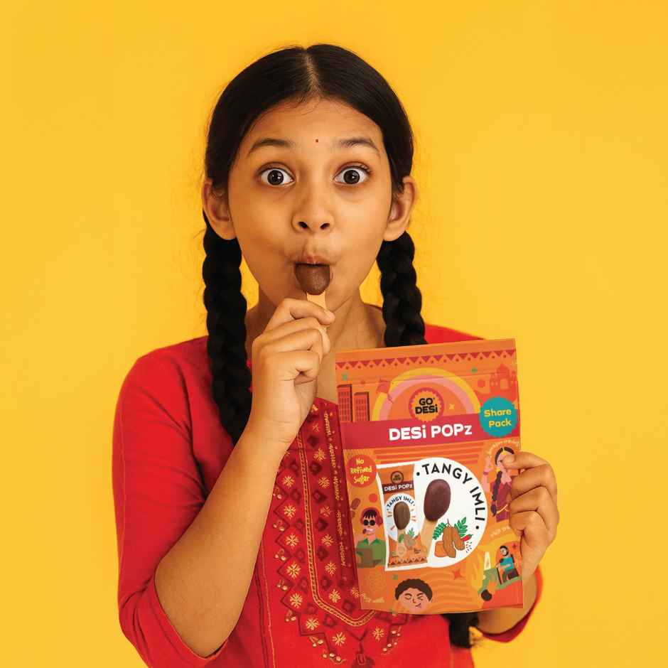 Real Aam (Mango) And Strawberry Desi Popz | No Refined Sugar | Lollipop Candy By Go Desi (8pc) & Tangy Imli (Tamarind) 10 Pcs Sour Candy | No Refined Sugar | Lollipop By Go Desi (10pc) Combo