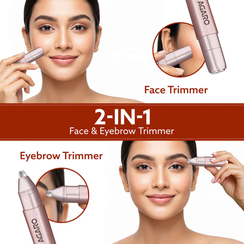 Agaro FHR190 Hair Remover For Women | Rechargeable, Cordless, Painless Trimmer | Rose Gold Facial