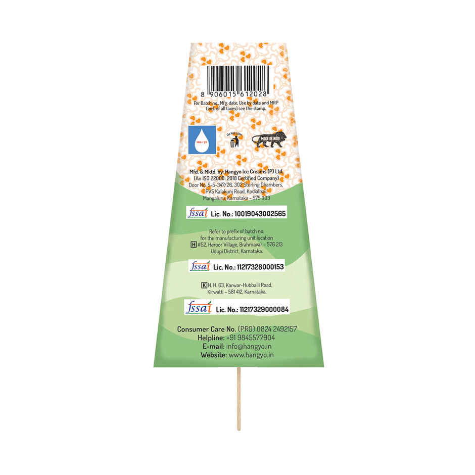 Hangyo Pista Kesar Kulfi Medium Fat Ice Cream (50ml) & Hangyo Malai Kulfi (50ml) Combo