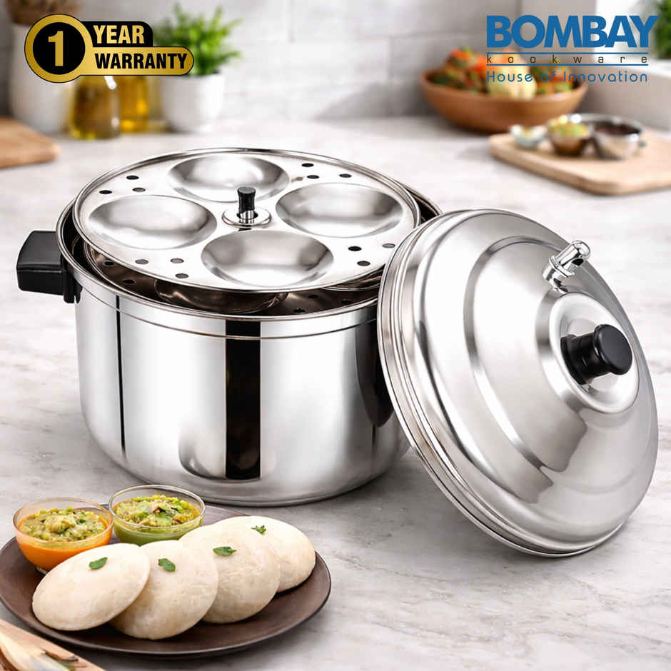 Bombay Kookware Stainless Steel Idli Cooker | 6 Plate