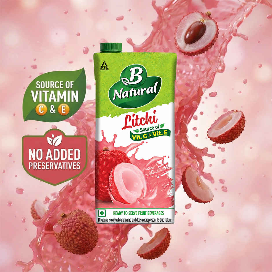 B Natural Litchi Juice, Vitamin C & E