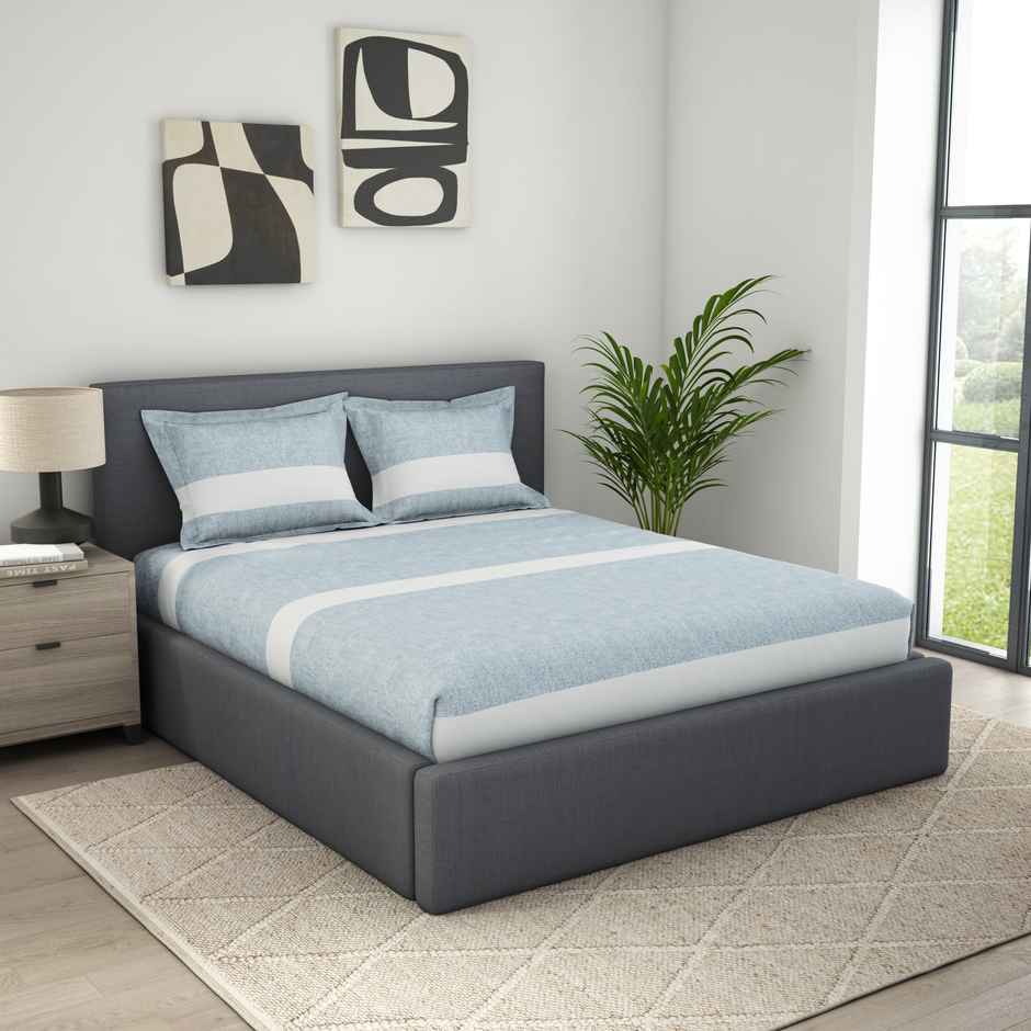 Himeya Exclusive 144 TC Double Bedsheet Set | Skyfade Denim