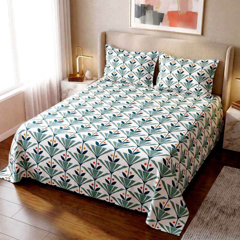 Dream Living 115 GSM Double Bedsheet Set |220 x 250 cm| With 2 Pillow Covers