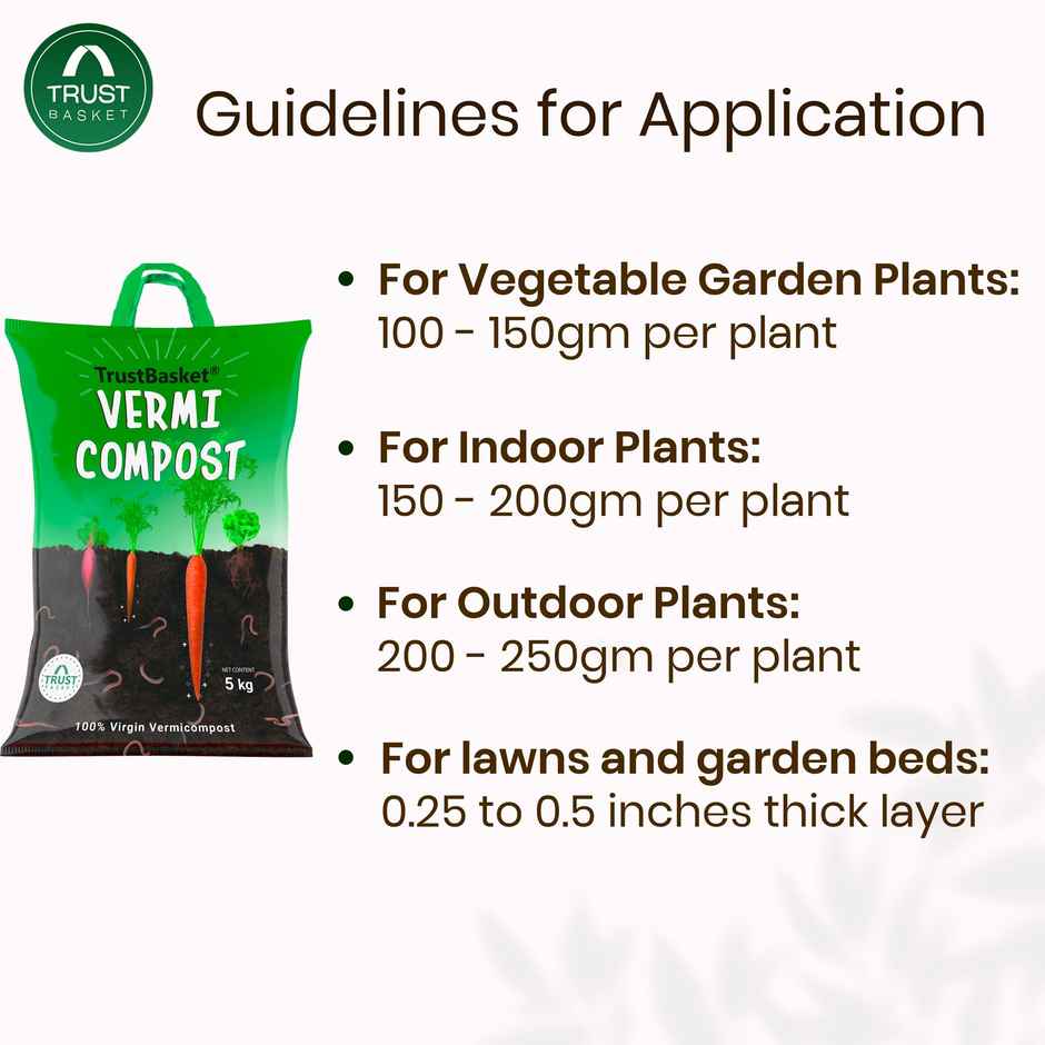 TrustBasket Organic Vermicompost Fertilizer | 5 KG | Manure for Plants & Pots