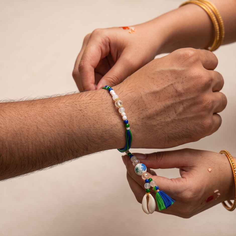Bhaiya Bhabhi Rakhi | Beaded | Pack of 2 | Avyaan Rakhi