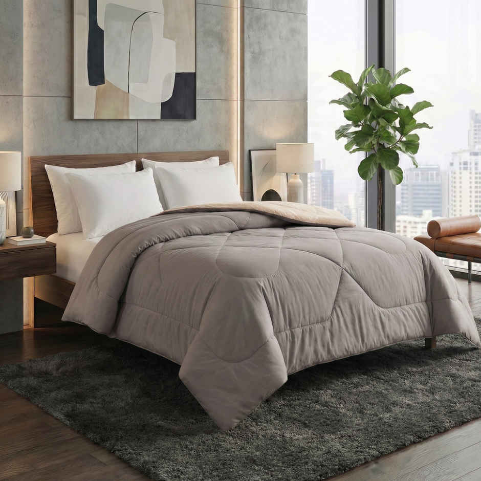 Dream Living Brown Solid Reversible Double Bed AC Comforter 220 x 230 cm