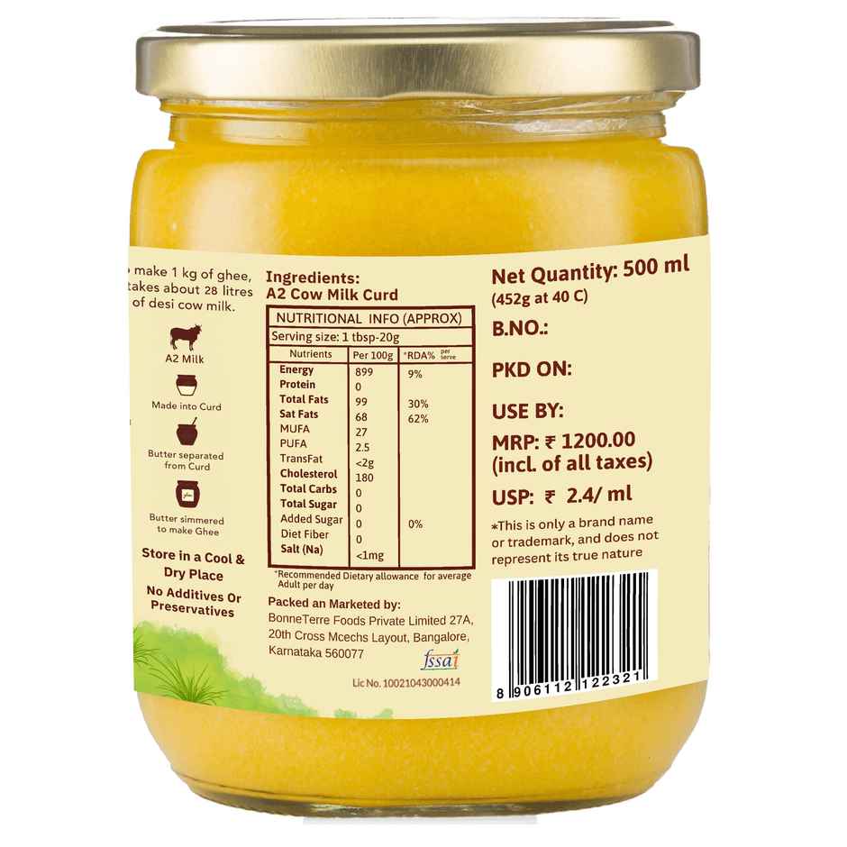 Fresh Mill Oils A2 Desi Cow Ghee