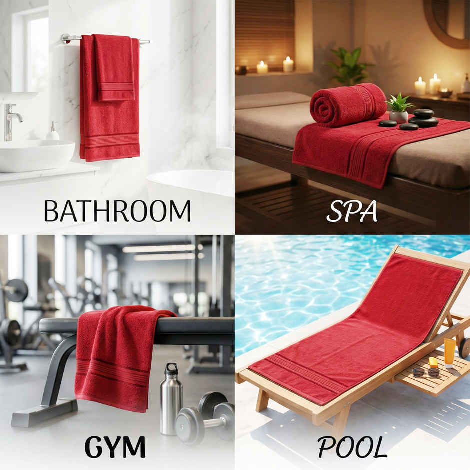 Dream Living Pure Cotton Hand Towel 400 Gsm | Maroon - 40 x 60 cm