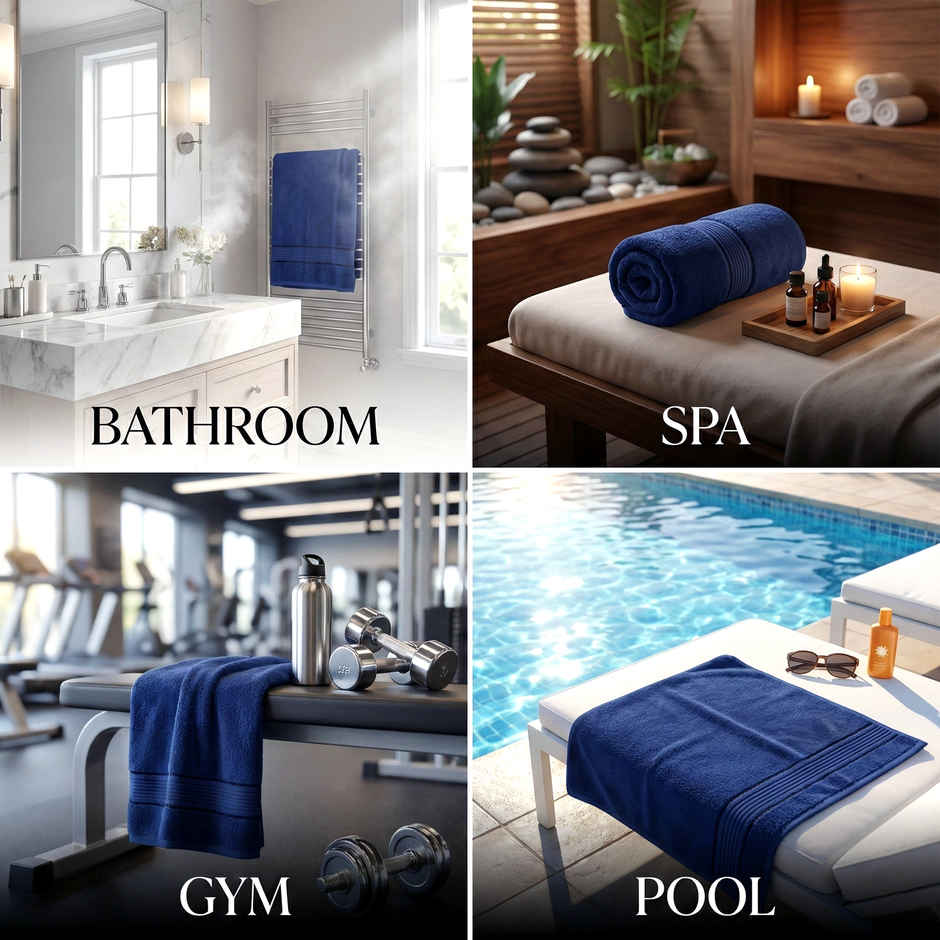 Dream Living Pure Cotton Hand Towel 400 Gsm | Navy - 40 x 60 cm