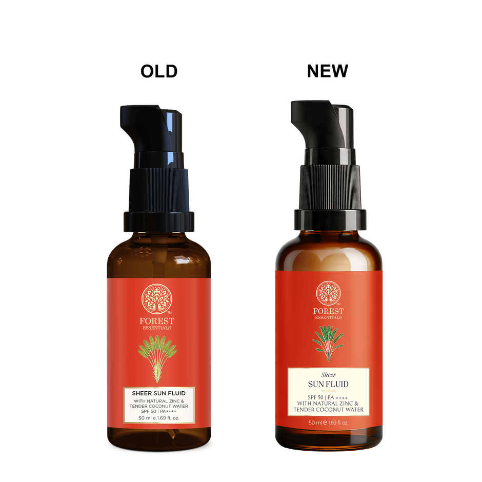 Forest Essentials Sheer Sun Fluid SPF 50 PA++++ | Hydrating Ayurvedic Sunscreen