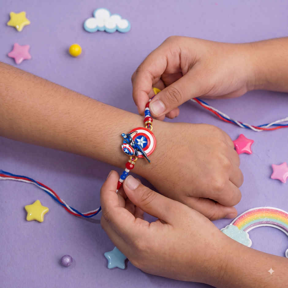 Captain America | Marvel | Kids Rakhi | Pack of 1 | Marvel Rakhi