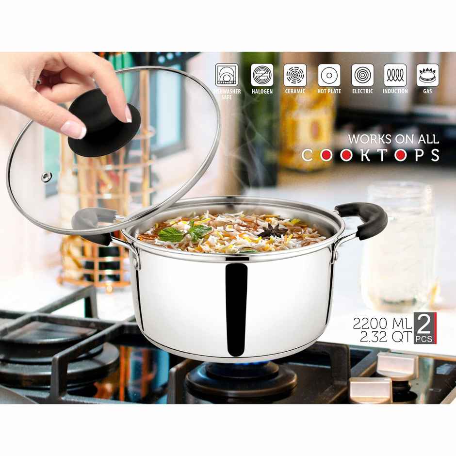 BAY6 Casserole with Glass Lid - 2200 ml (18 cm)