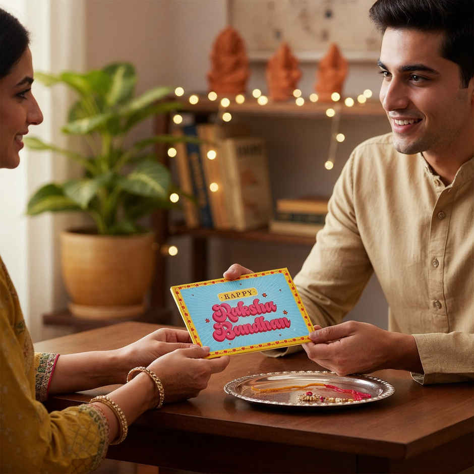 Evil Eye Rakhi Greeting Card | Hug Card | Pack of 1 | Happy Mail