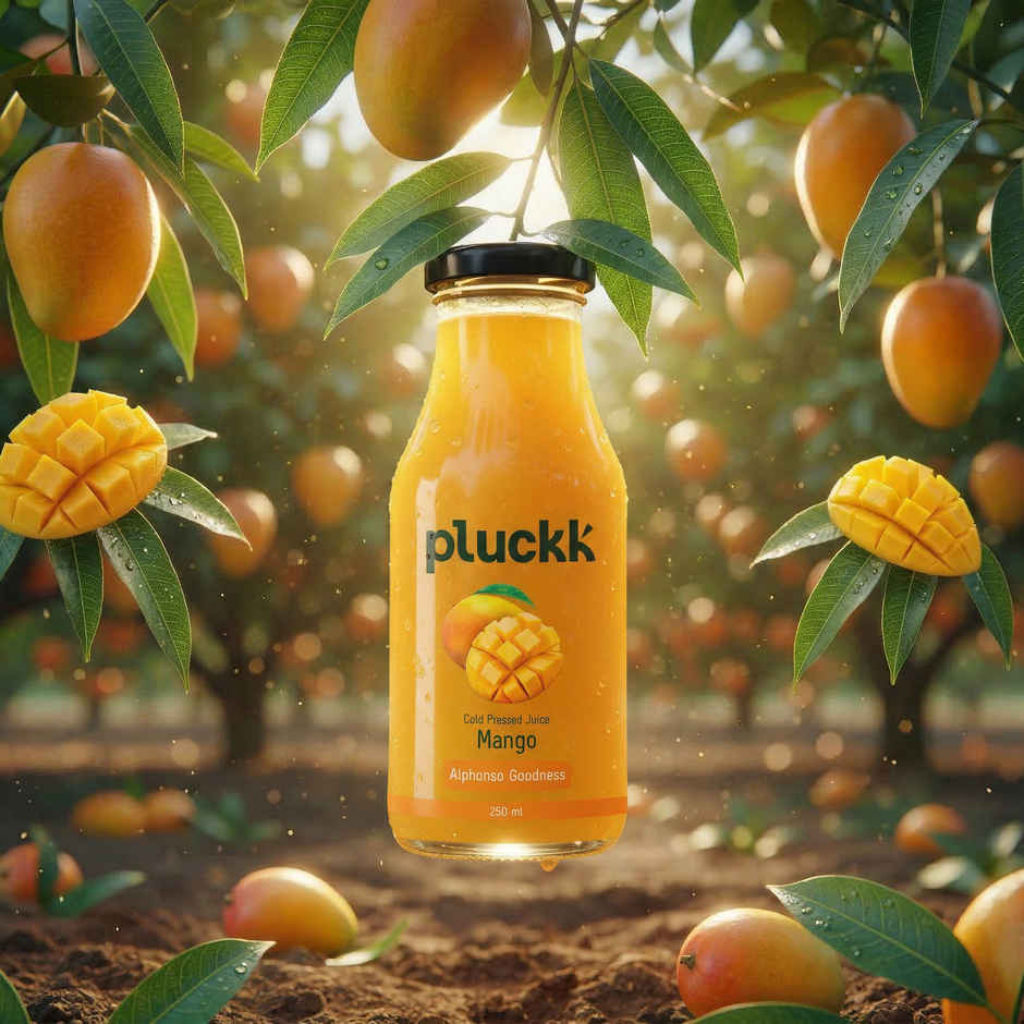 Pluckk Cold Pressed Extracted Mango Juice | No Preservatives | No Added Sugar