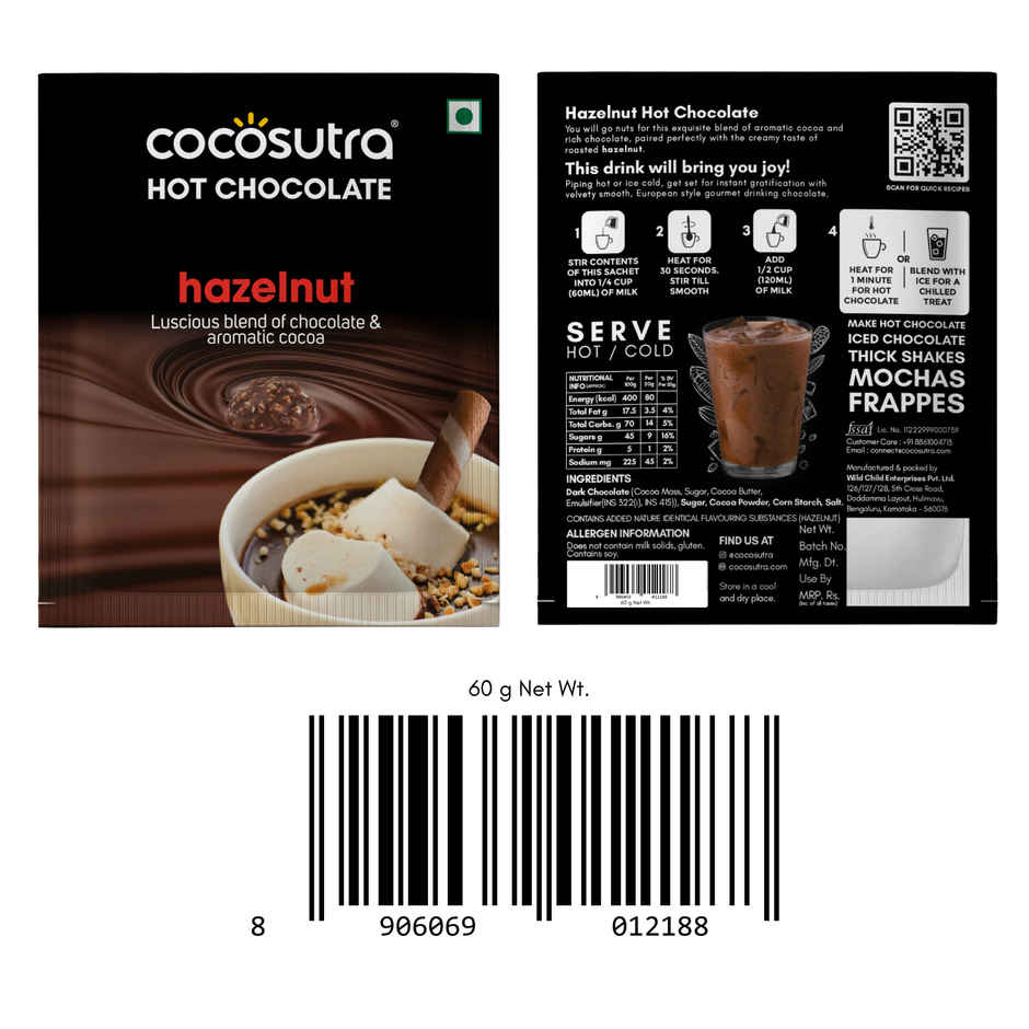 Cocosutra Hot Chocolate | Hazelnut