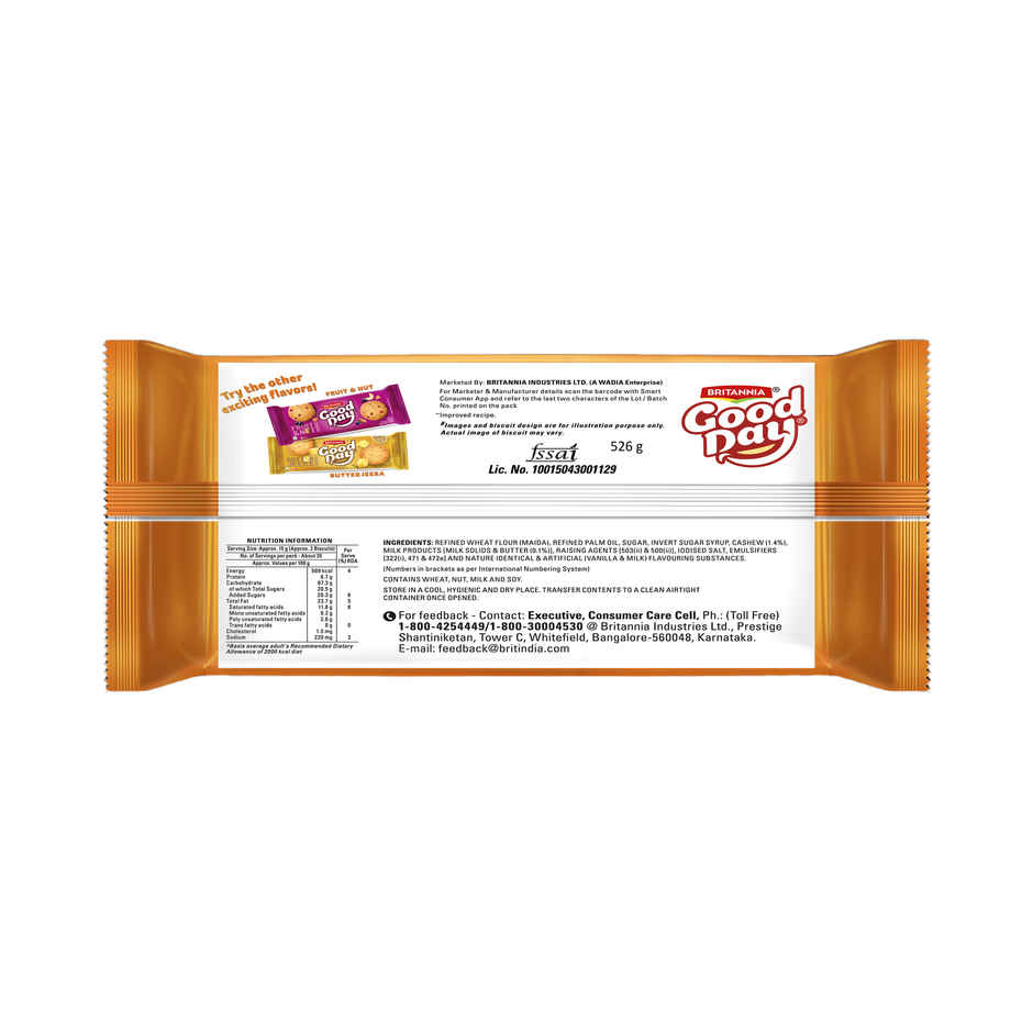 Britannia Good Day Cashew Cookies| Trans Fat-free